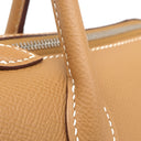 エルメス HERMES パリボンベイ 27 ナチュラル ヴォーエプソン ハンドバッグ シルバー金具 茶