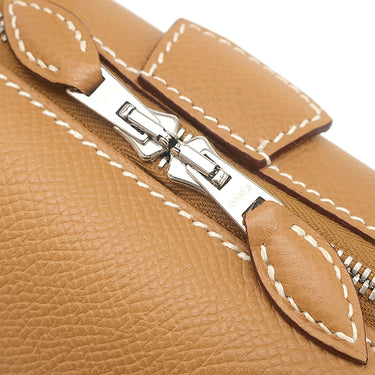 エルメス HERMES パリボンベイ 27 ナチュラル ヴォーエプソン ハンドバッグ シルバー金具 茶