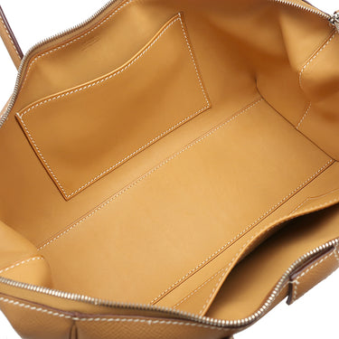 エルメス HERMES パリボンベイ 27 ナチュラル ヴォーエプソン ハンドバッグ シルバー金具 茶