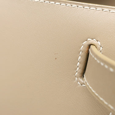 エルメス HERMES ケリー28 外縫い ギロッシュ プシエール ボックスカーフ 2WAYバッグ シルバー金具