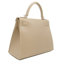 エルメス HERMES ケリー28 外縫い ギロッシュ プシエール ボックスカーフ 2WAYバッグ シルバー金具