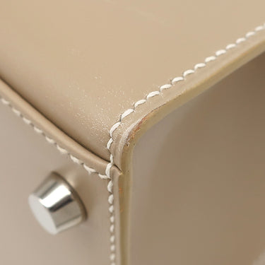 エルメス HERMES ケリー28 外縫い ギロッシュ プシエール ボックスカーフ 2WAYバッグ シルバー金具