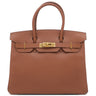 エルメス HERMES バーキン30 ノアゼット ヴァッシュリエジェ ハンドバッグ ゴールド金具 茶