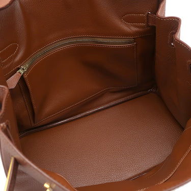 エルメス HERMES バーキン30 ノアゼット ヴァッシュリエジェ ハンドバッグ ゴールド金具 茶