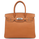エルメス HERMES バーキン30 ゴールド ヴォーエプソン ハンドバッグ シルバー金具 茶