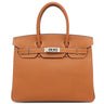 エルメス HERMES バーキン30 ゴールド ヴォーエプソン ハンドバッグ シルバー金具 茶
