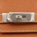 エルメス HERMES バーキン30 ゴールド ヴォーエプソン ハンドバッグ シルバー金具 茶