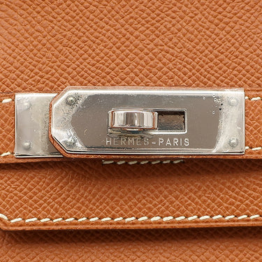 エルメス HERMES バーキン30 ゴールド ヴォーエプソン ハンドバッグ シルバー金具 茶