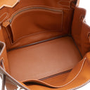 エルメス HERMES バーキン30 ゴールド ヴォーエプソン ハンドバッグ シルバー金具 茶