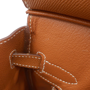 エルメス HERMES バーキン30 ゴールド ヴォーエプソン ハンドバッグ シルバー金具 茶