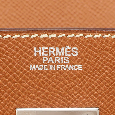 エルメス HERMES バーキン30 ゴールド ヴォーエプソン ハンドバッグ シルバー金具 茶