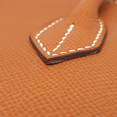 エルメス HERMES バーキン30 ゴールド ヴォーエプソン ハンドバッグ シルバー金具 茶