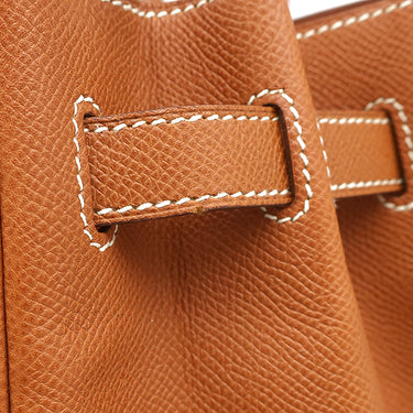 エルメス HERMES バーキン30 ゴールド ヴォーエプソン ハンドバッグ シルバー金具 茶