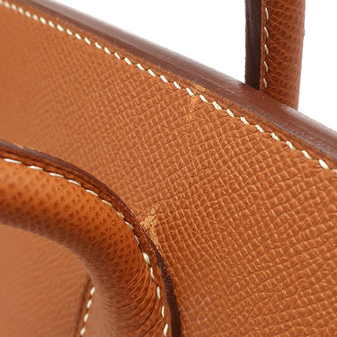 エルメス HERMES バーキン30 ゴールド ヴォーエプソン ハンドバッグ シルバー金具 茶