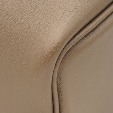 エルメス HERMES ピコタンロック ミクロ エトゥープ ヴォースイフト ハンドバッグ シルバー金具 グレージュ