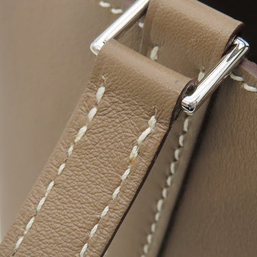 エルメス HERMES ピコタンロック ミクロ エトゥープ ヴォースイフト ハンドバッグ シルバー金具 グレージュ