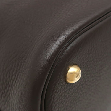 エルメス HERMES ボリード35 エベンヌ トリヨンクレマンス 2WAYバッグ ゴールド金具 茶