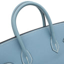 エルメス HERMES オータクロア28 ブルージーン ヴォーエプソン ハンドバッグ シルバー金具 水色