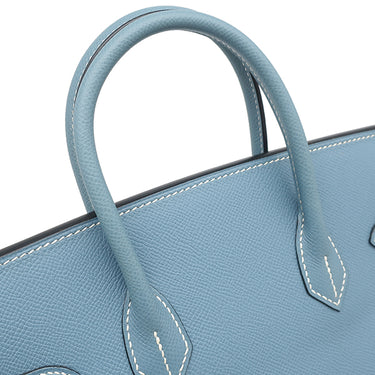 エルメス HERMES オータクロア28 ブルージーン ヴォーエプソン ハンドバッグ シルバー金具 水色