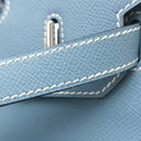 エルメス HERMES オータクロア28 ブルージーン ヴォーエプソン ハンドバッグ シルバー金具 水色