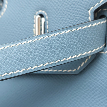 エルメス HERMES オータクロア28 ブルージーン ヴォーエプソン ハンドバッグ シルバー金具 水色