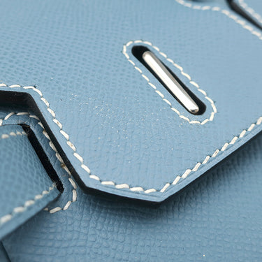 エルメス HERMES オータクロア28 ブルージーン ヴォーエプソン ハンドバッグ シルバー金具 水色