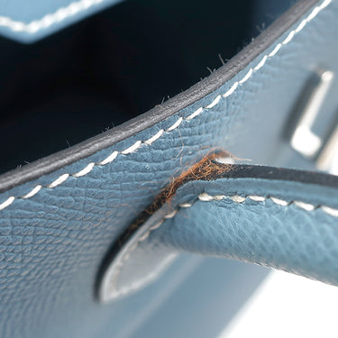 エルメス HERMES オータクロア28 ブルージーン ヴォーエプソン ハンドバッグ シルバー金具 水色