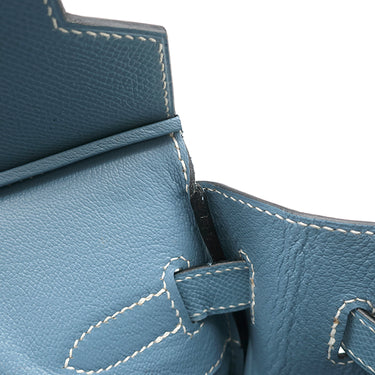 エルメス HERMES オータクロア28 ブルージーン ヴォーエプソン ハンドバッグ シルバー金具 水色