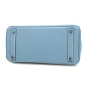 エルメス HERMES オータクロア28 ブルージーン ヴォーエプソン ハンドバッグ シルバー金具 水色