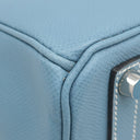 エルメス HERMES オータクロア28 ブルージーン ヴォーエプソン ハンドバッグ シルバー金具 水色