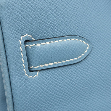 エルメス HERMES オータクロア28 ブルージーン ヴォーエプソン ハンドバッグ シルバー金具 水色