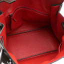 エルメス HERMES バーキン30 ヴェルソ エベンヌ×ルージュヴィフ ボックスカーフ ハンドバッグ シルバー金具 茶 赤 バイカラー