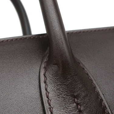 エルメス HERMES バーキン30 ヴェルソ エベンヌ×ルージュヴィフ ボックスカーフ ハンドバッグ シルバー金具 茶 赤 バイカラー