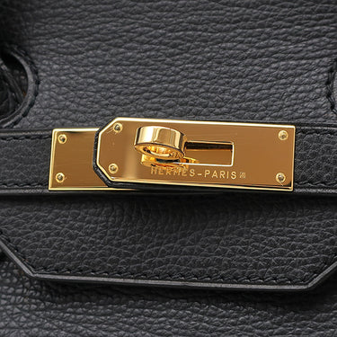 エルメス HERMES バーキン35 ブラック レザー ヴァッシュリエージュ ハンドバッグ ゴールド金具 黒