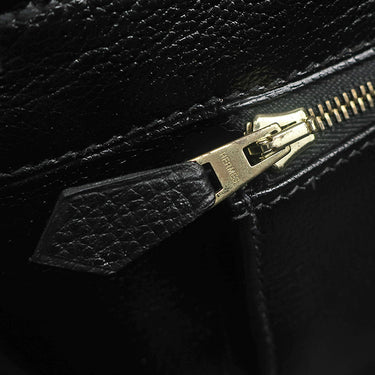 エルメス HERMES バーキン35 ブラック レザー ヴァッシュリエージュ ハンドバッグ ゴールド金具 黒