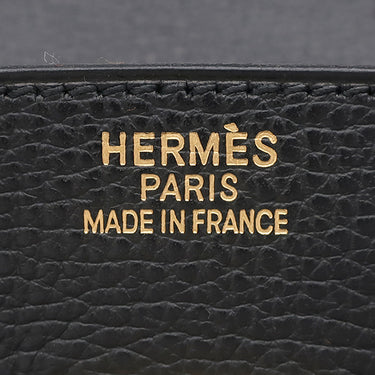 エルメス HERMES バーキン35 ブラック レザー ヴァッシュリエージュ ハンドバッグ ゴールド金具 黒