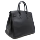 エルメス HERMES バーキン35 ブラック レザー ヴァッシュリエージュ ハンドバッグ ゴールド金具 黒