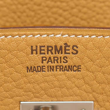 エルメス HERMES オータクロア32 ナチュラルサブレ フィヨルド ハンドバッグ シルバー金具 茶