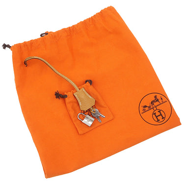 エルメス HERMES オータクロア32 ナチュラルサブレ フィヨルド ハンドバッグ シルバー金具 茶