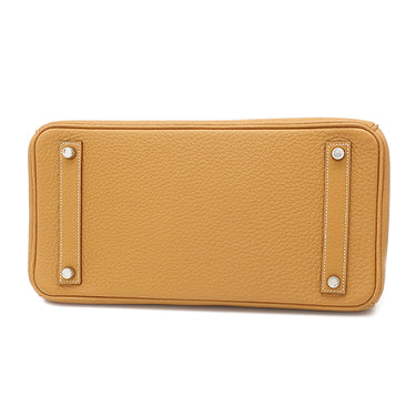 エルメス HERMES オータクロア32 ナチュラルサブレ フィヨルド ハンドバッグ シルバー金具 茶