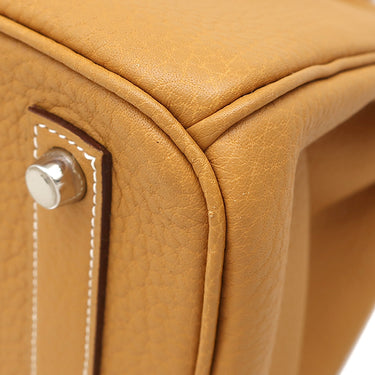 エルメス HERMES オータクロア32 ナチュラルサブレ フィヨルド ハンドバッグ シルバー金具 茶