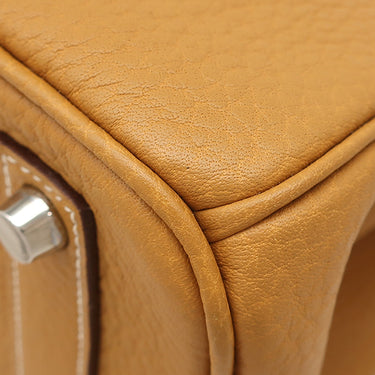 エルメス HERMES オータクロア32 ナチュラルサブレ フィヨルド ハンドバッグ シルバー金具 茶