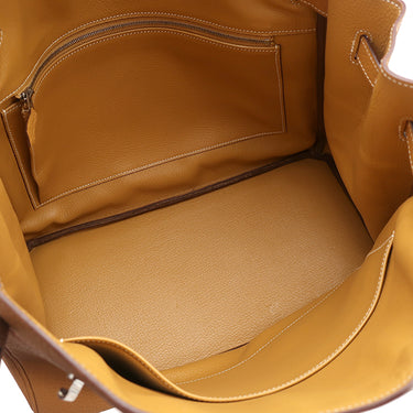 エルメス HERMES オータクロア32 ナチュラルサブレ フィヨルド ハンドバッグ シルバー金具 茶