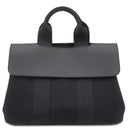 エルメス HERMES ヴァルパライソ PM ポティロン トワルシェブロン スイフト ハンドバッグ シルバー金具 黒