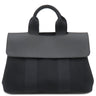 エルメス HERMES ヴァルパライソ PM ポティロン トワルシェブロン スイフト ハンドバッグ シルバー金具 黒