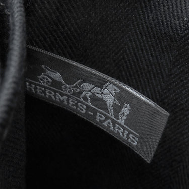 エルメス HERMES ヴァルパライソ PM ポティロン トワルシェブロン スイフト ハンドバッグ シルバー金具 黒