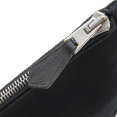 エルメス HERMES ヴァルパライソ PM ポティロン トワルシェブロン スイフト ハンドバッグ シルバー金具 黒