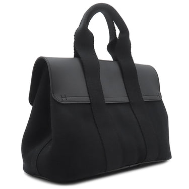 エルメス HERMES ヴァルパライソ PM ポティロン トワルシェブロン スイフト ハンドバッグ シルバー金具 黒