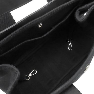 エルメス HERMES ヴァルパライソ PM ポティロン トワルシェブロン スイフト ハンドバッグ シルバー金具 黒