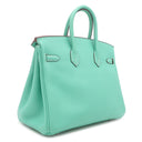 エルメス HERMES バーキン25 ラゴン ヴォースイフト ハンドバッグ シルバー金具 青緑